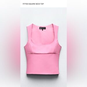 Zara fitted square neck top